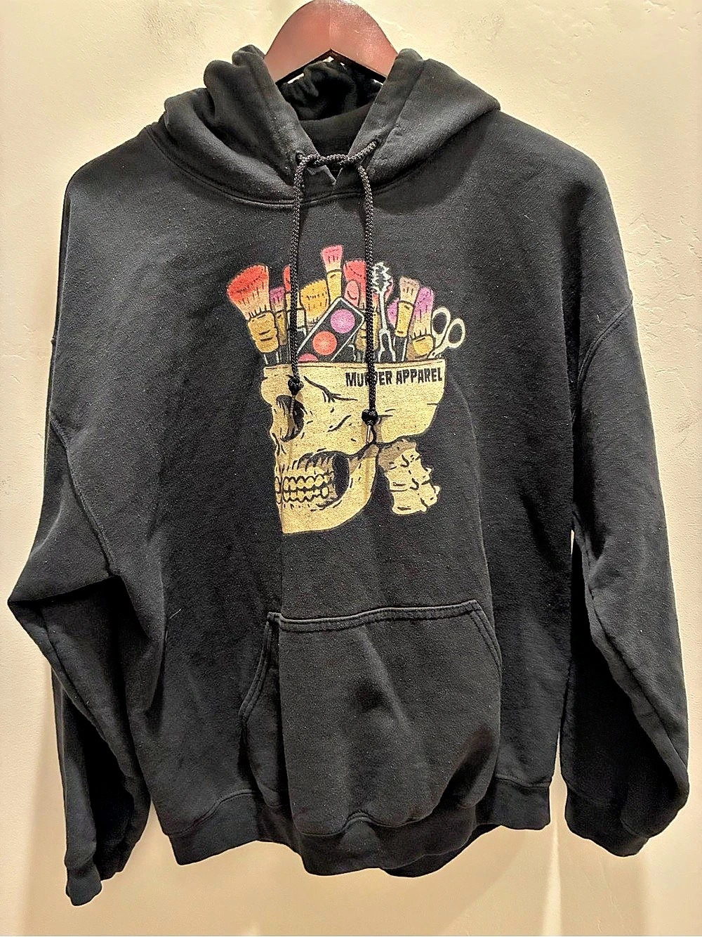 Murder Apparel Make Up Addict Skull Hoodie Black Size L